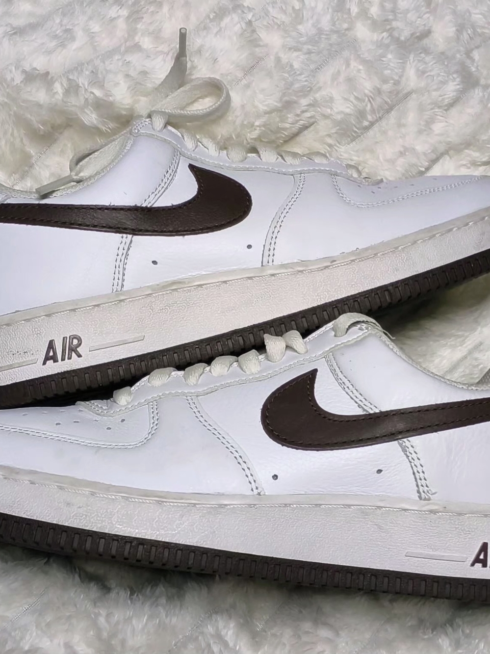 Nike AIR FORCE 1 MENS's Special *ANNIVERSARY* Edition in White and Brown SZ 8.5